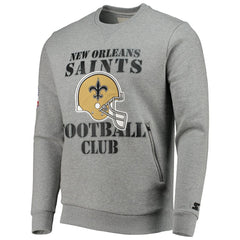 New Orleans Saints Starter Locker Room Throwback End Zone Pullover Sweatshirt - Gray discount