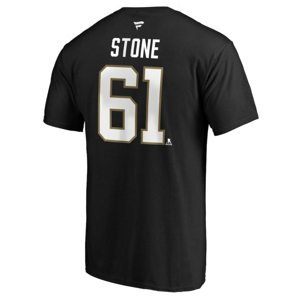 Mark Stone Vegas Golden Knights Fanatics Authentic Stack Player Name & Number Captain Patch T-Shirt Black