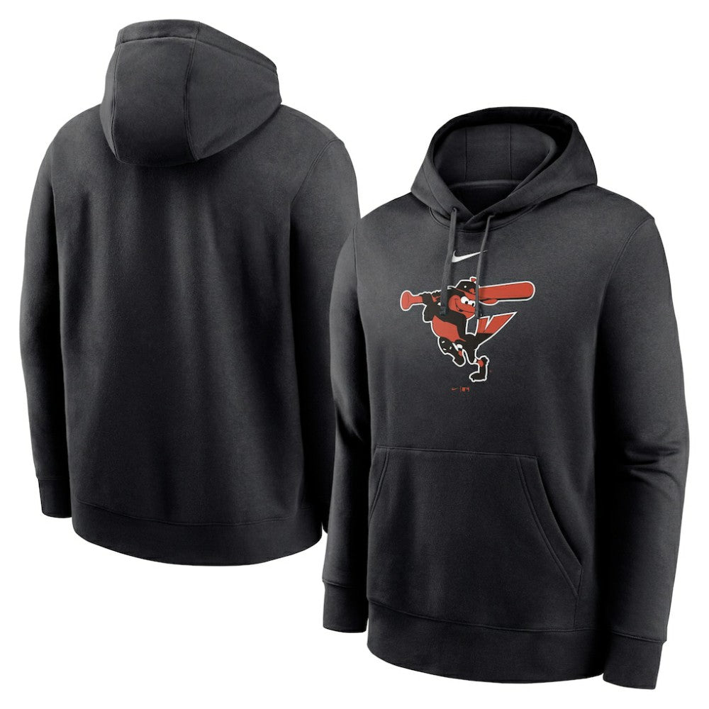 Baltimore Orioles Alternate Logo Club Pullover Hoodie - Black | Nike