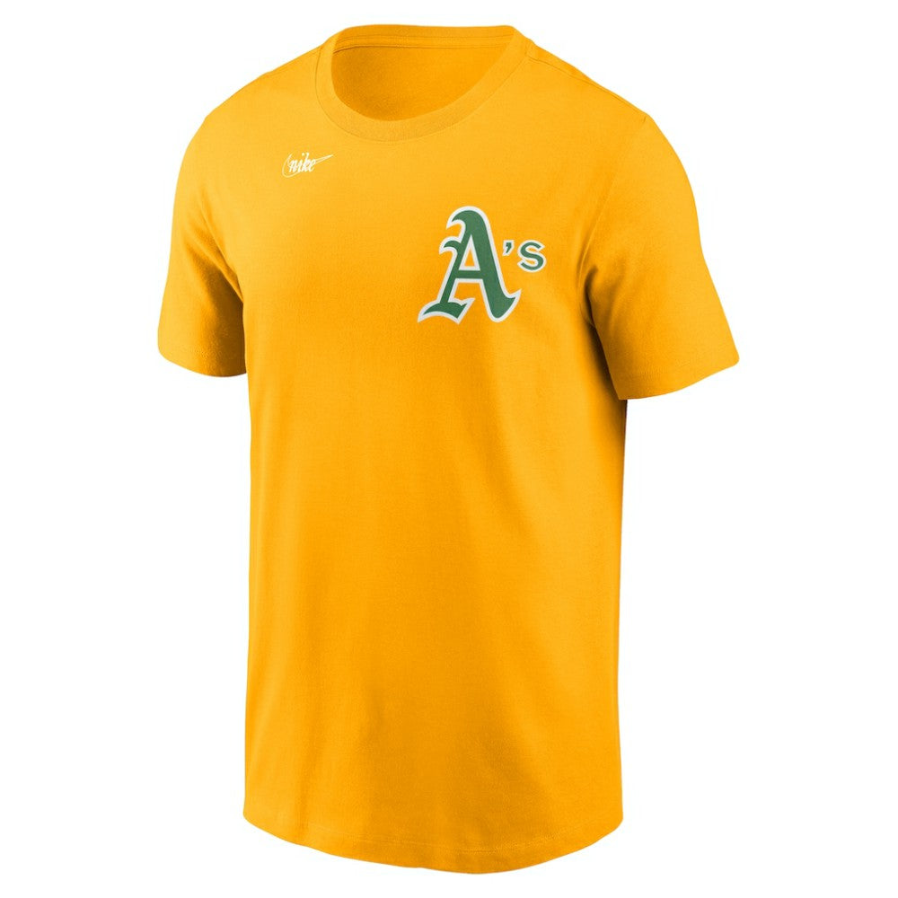 Athletics Cooperstown Collection Wordmark T-Shirt - Gold | Nike