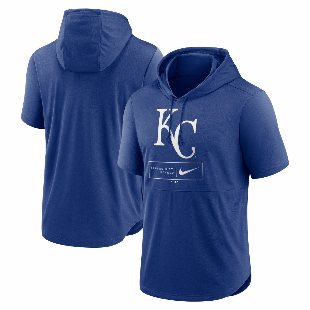 Kansas City Royals Lockup Performance Short Sleeve Lightweight Hooded Top - Royal | Nike