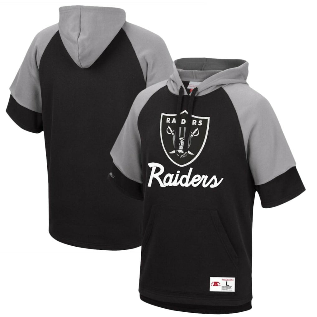 Las Vegas Raiders Home Advantage Raglan Short Sleeve Pullover Hoodie - Black cheap
