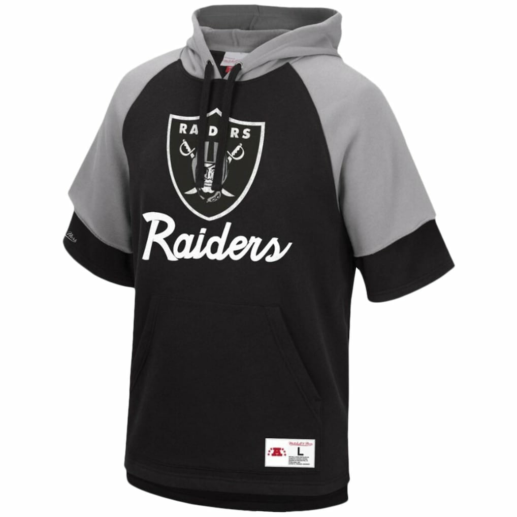 Las Vegas Raiders Home Advantage Raglan Short Sleeve Pullover Hoodie - Black cheap