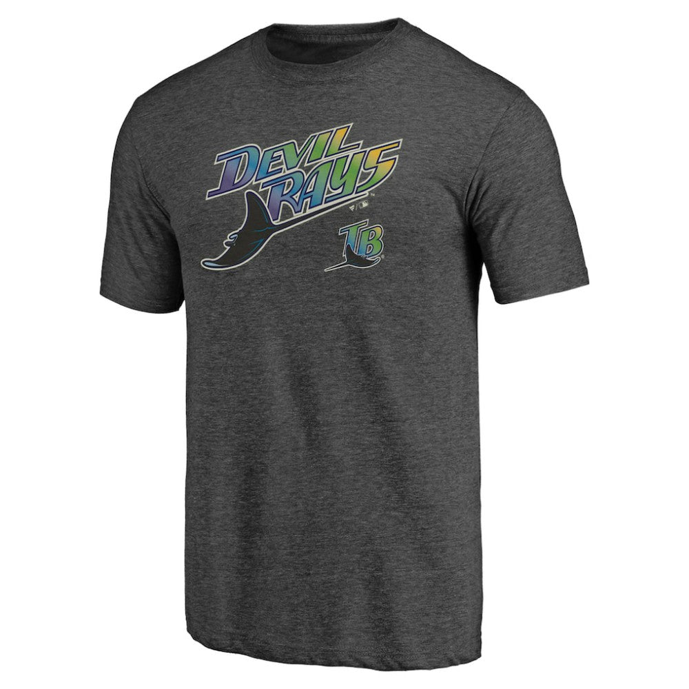 Tampa Bay Rays Cooperstown Collection Series Sweep Tri-Blend T-Shirt - Heather Charcoal