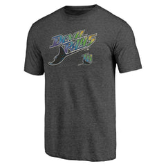 Tampa Bay Rays Cooperstown Collection Series Sweep Tri-Blend T-Shirt - Heather Charcoal
