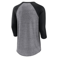 Chicago White Sox Iconic Above Heat Speckled Raglan Henley 3/4 Sleeve T-Shirt - Heathered Gray/Black