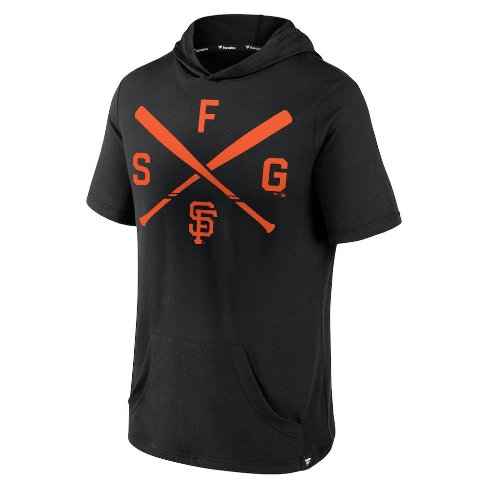 San Francisco Giants Iconic Rebel Short Sleeve Hooded Top - Black