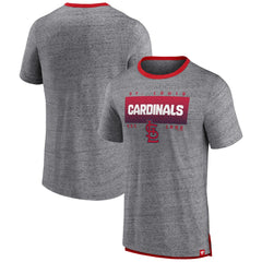 St. Louis Cardinals Iconic Team Element Speckled Ringer T-Shirt - Heathered Gray