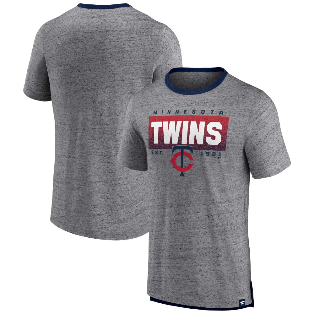 Minnesota Twins Iconic Team Element Speckled Ringer T-Shirt - Heathered Gray