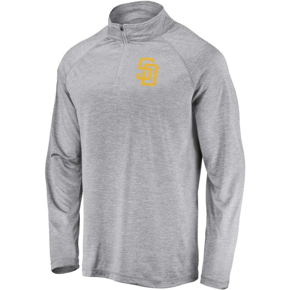 San Diego Padres Primary Logo Quarter-Zip Raglan Jacket - Gray