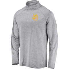 San Diego Padres Primary Logo Quarter-Zip Raglan Jacket - Gray