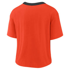 San Francisco Giants Women's Team First High Hip Boxy T-Shirt - Orange/Black | Nike