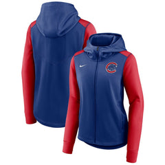 Chicago Cubs Women's Authentic Collection Full-Zip Hoodie - Royal/Red | Nike