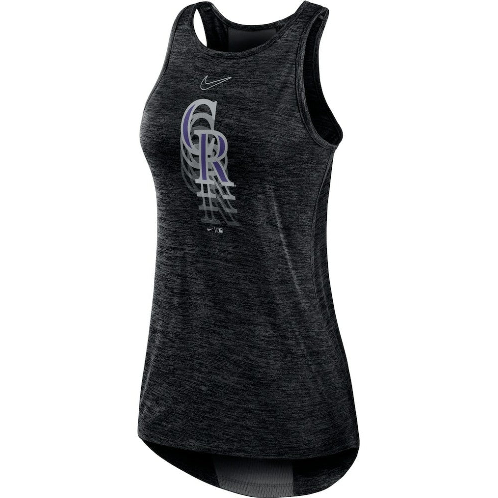 Colorado Rockies Women's Logo Fade High Neck Performance Tank Top - Black | Nike