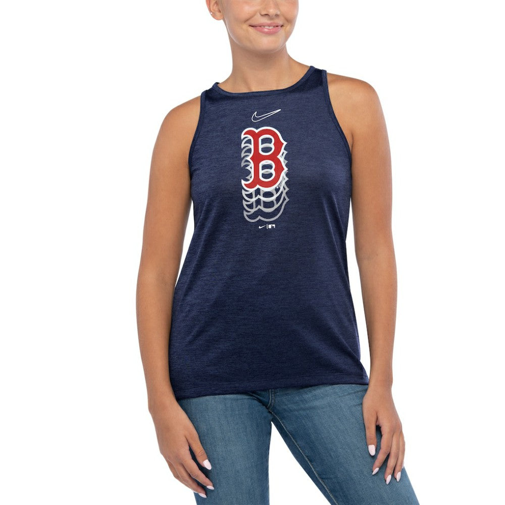 Boston Red Sox Women's Logo Fade High Neck Performance Tank Top - Navy | Nike