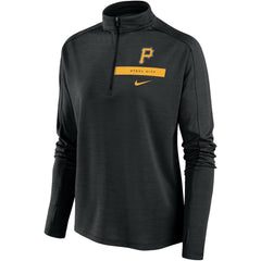 Pittsburgh Pirates Women's Primetime Local Touch Pacer Quarter-Zip Top - Black | Nike