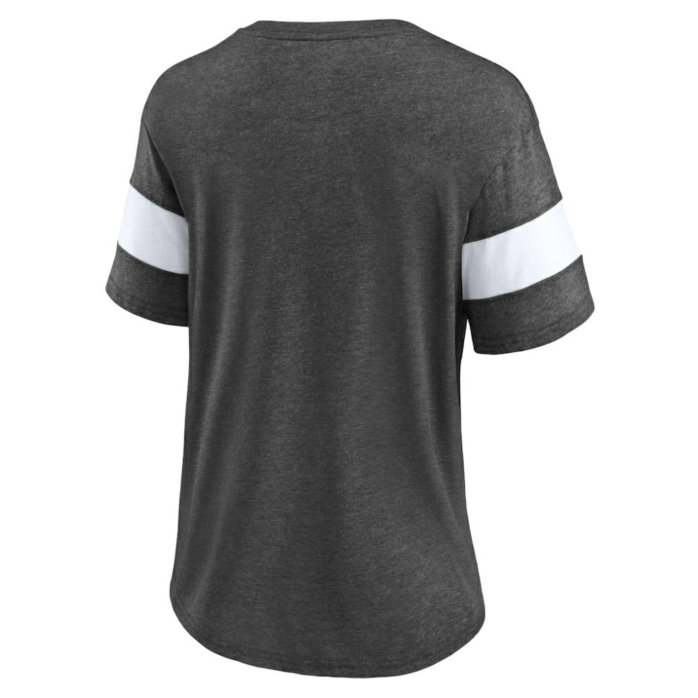 San Francisco Giants Women's Wordmark V-Neck Tri-Blend T-Shirt - Heathered Charcoal