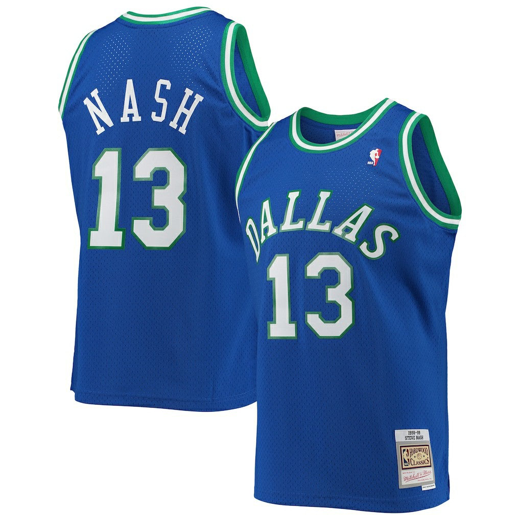 Steve Nash Dallas Mavericks 1998/99 Hardwood Classics Swingman Jersey sale - Blue | Mitchell & Ness cheap
