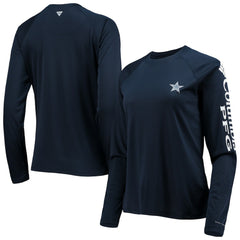 Dallas Cowboys Women's Tidal Omni-Shade Raglan Long Sleeve T-Shirt - Navy/White for sale