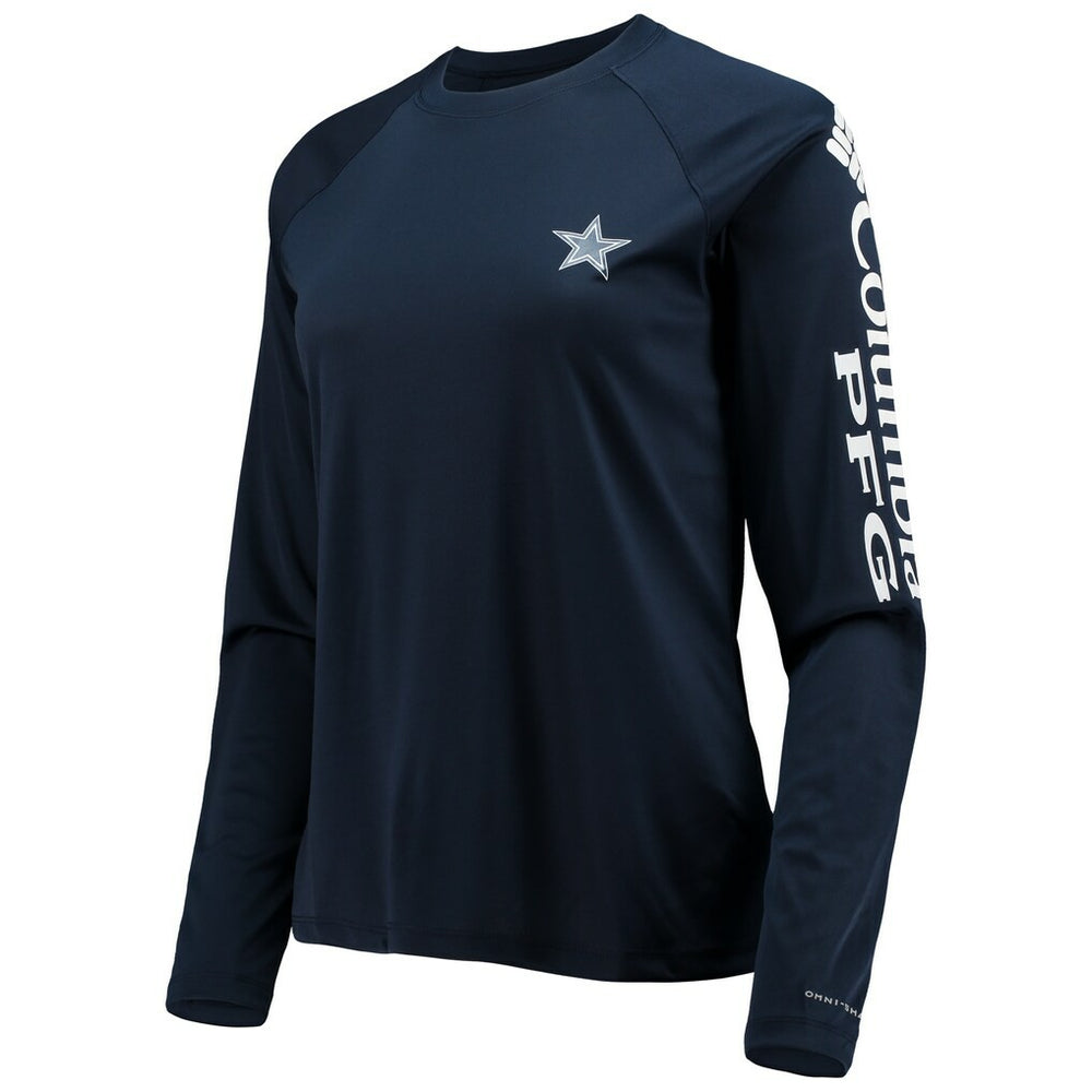 Dallas Cowboys Women's Tidal Omni-Shade Raglan Long Sleeve T-Shirt - Navy/White for sale