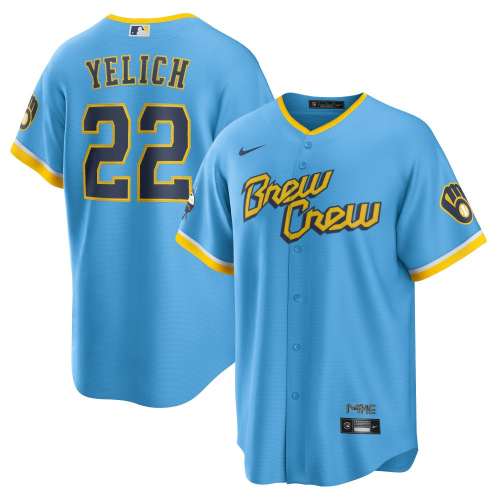 Christian Yelich Milwaukee Brewers City Connect Replica Player Jersey - Powder Blue | Nike