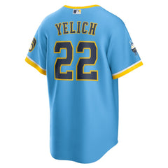 Christian Yelich Milwaukee Brewers City Connect Replica Player Jersey - Powder Blue | Nike