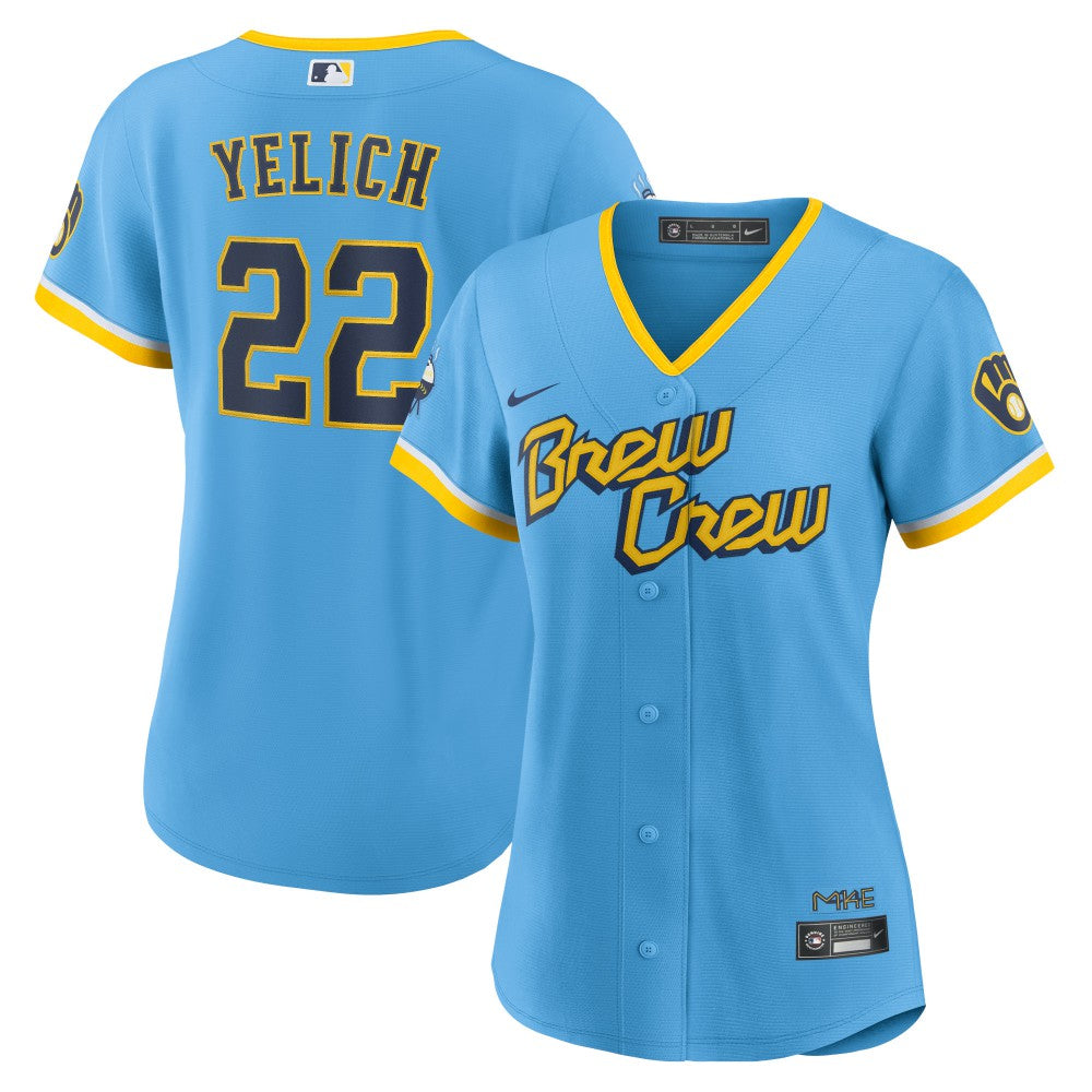 Christian Yelich Milwaukee Brewers Women's City Connect Replica Player Jersey - Powder Blue | Nike
