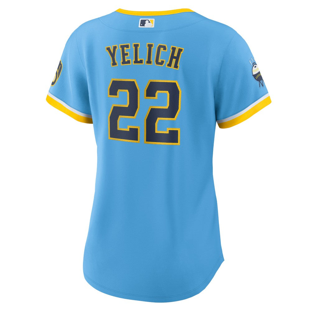 Christian Yelich Milwaukee Brewers Women's City Connect Replica Player Jersey - Powder Blue | Nike