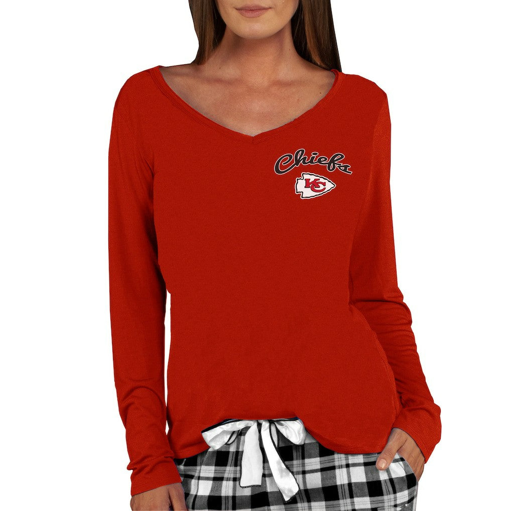 Kansas City Chiefs Concepts Sport Women's Marathon Knit Long Sleeve Lightweight V-Neck Lounge Top - Red on sale