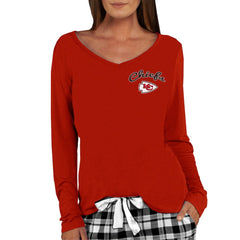 Kansas City Chiefs Concepts Sport Women's Marathon Knit Long Sleeve Lightweight V-Neck Lounge Top - Red on sale