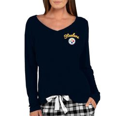 Pittsburgh Steelers Concepts Sport Women's Marathon Knit Long Sleeve Lightweight V-Neck Lounge Top - Black online