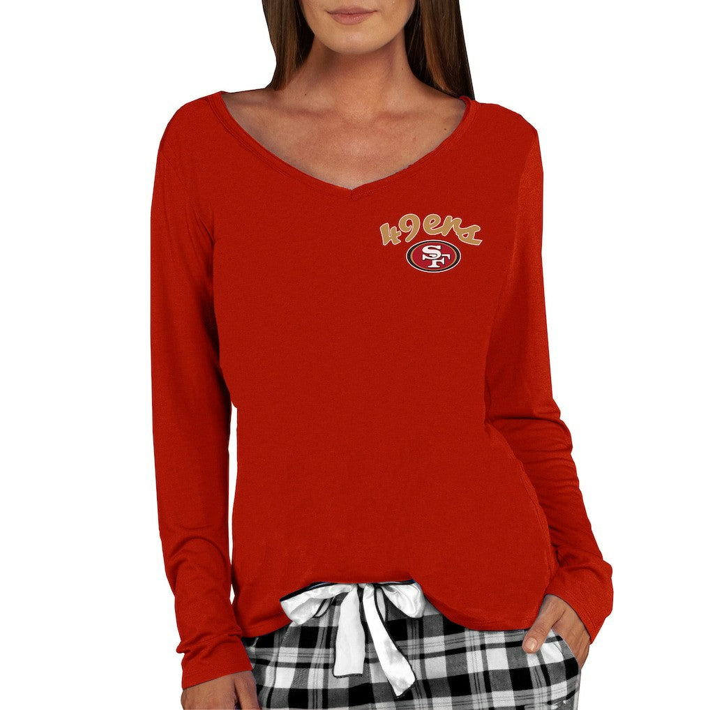 San Francisco 49ers Concepts Sport Women's Marathon Knit Long Sleeve Lightweight V-Neck Lounge Top - Scarlet sale