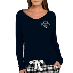 Jacksonville Jaguars Concepts Sport Women's Marathon Knit Long Sleeve Lightweight V-Neck Lounge Top - Black discount