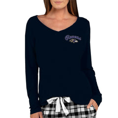 Baltimore Ravens Concepts Sport Women's Marathon Knit Long Sleeve Lightweight V-Neck Lounge Top - Black on sale