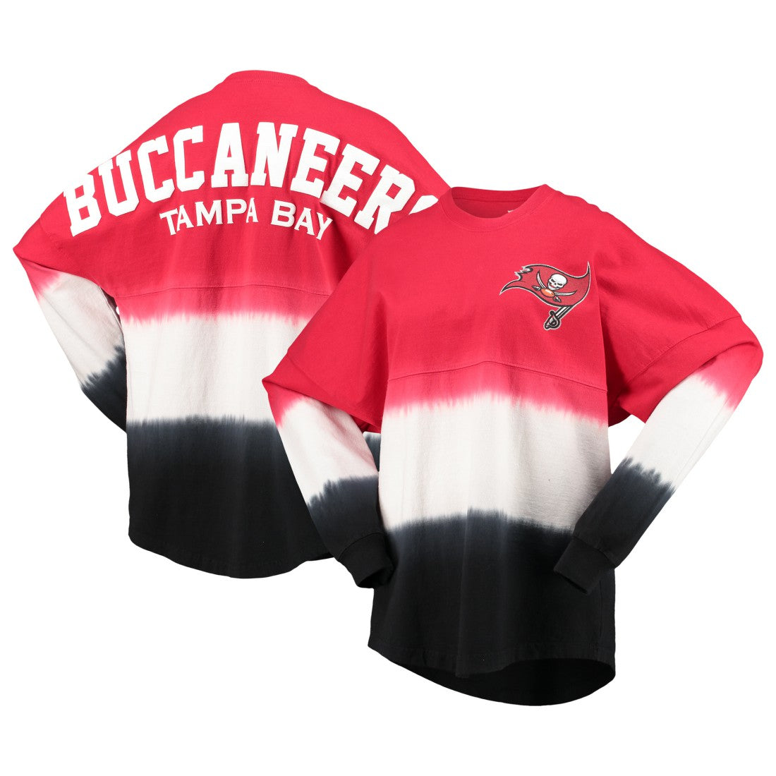 Tampa Bay Buccaneers Women's Ombre Long Sleeve T-Shirt - Red/Black online