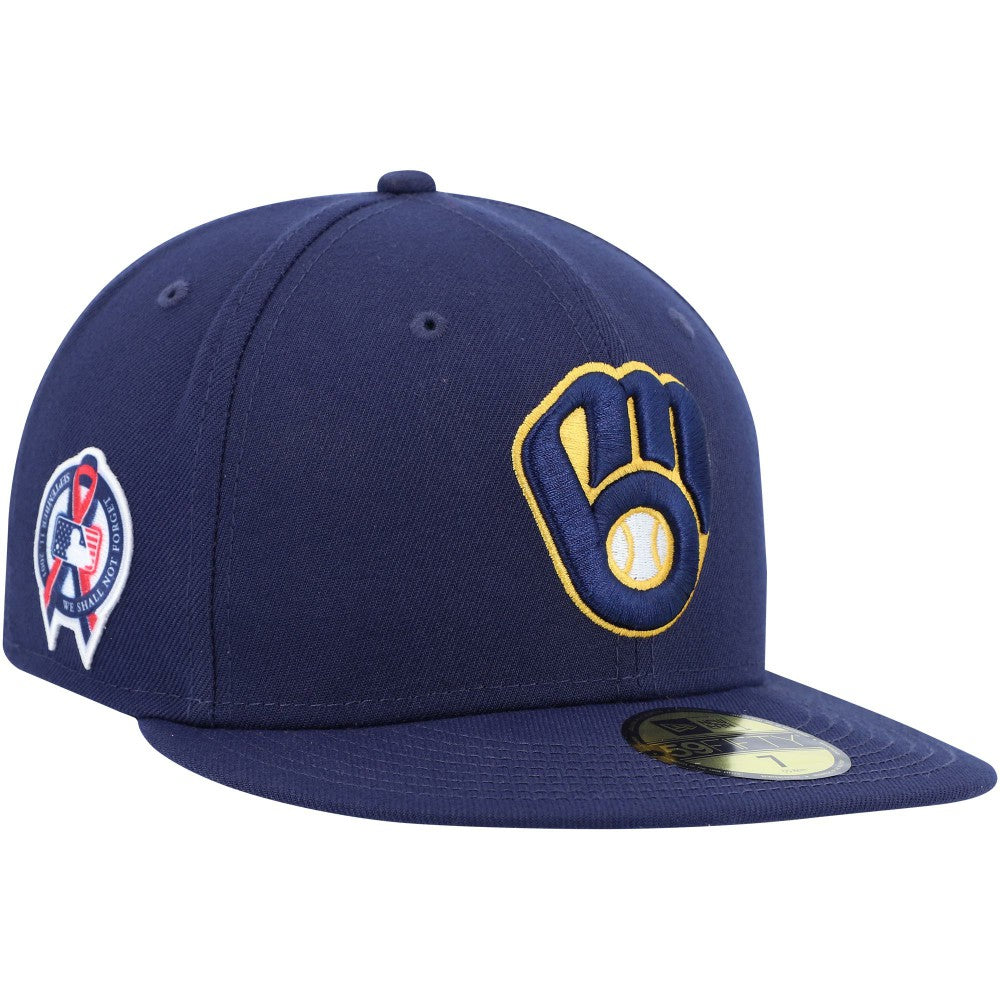 Milwaukee Brewers 9/11 Memorial Side Patch 59FIFTY Fitted Hat - Navy | New Era