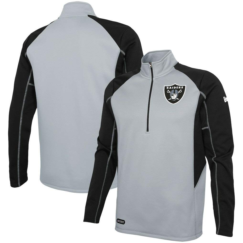 Las Vegas Raiders Combine Authentic Two-a-Days Half-Zip Jacket - Silver cheap