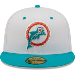 Miami Dolphins New Era Flipside 2Tone 59FIFTY Fitted Hat - White/Aqua cheap