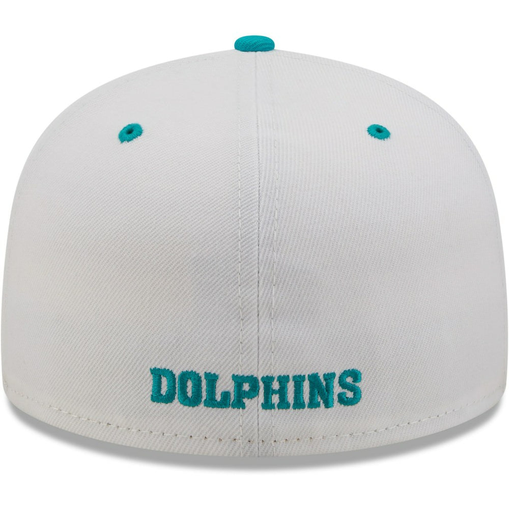 Miami Dolphins New Era Flipside 2Tone 59FIFTY Fitted Hat - White/Aqua cheap