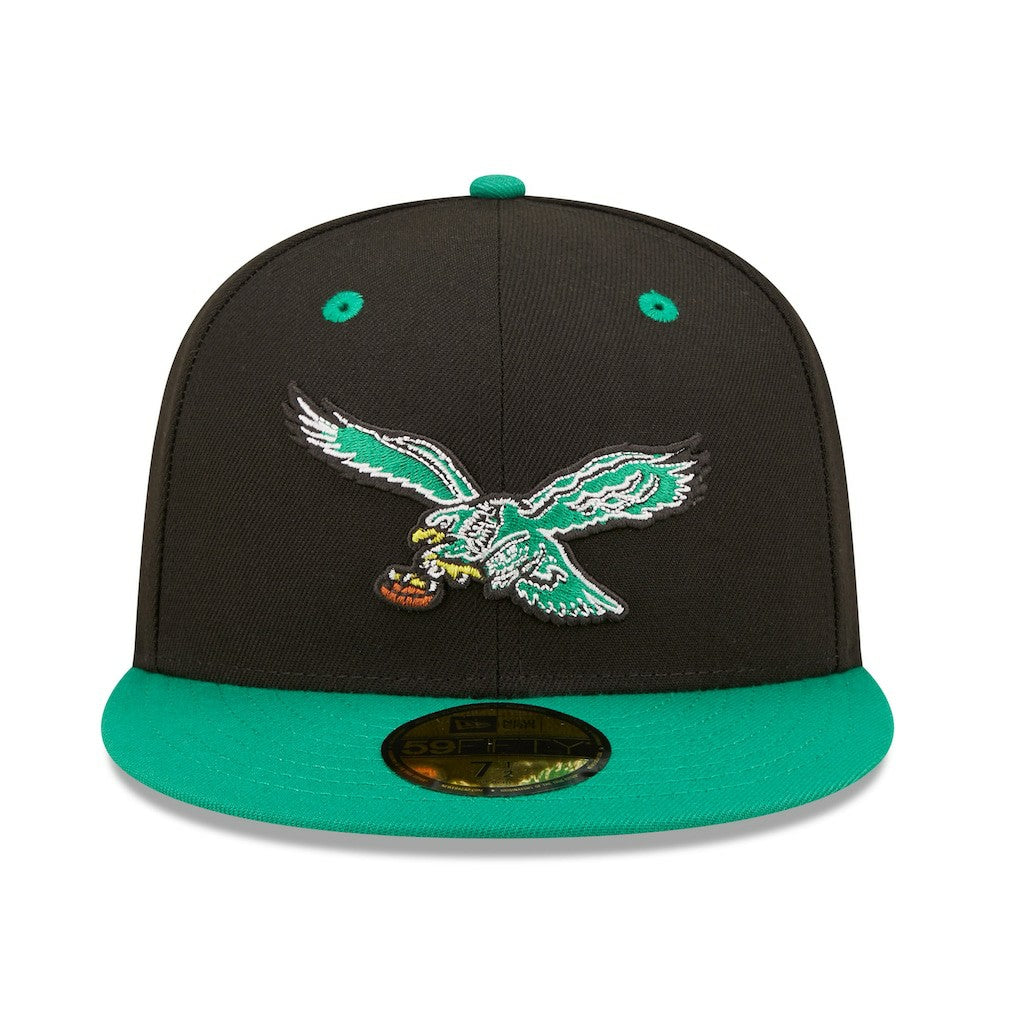 Philadelphia Eagles New Era Flipside 2Tone 59FIFTY Fitted Hat - Black/ for sale