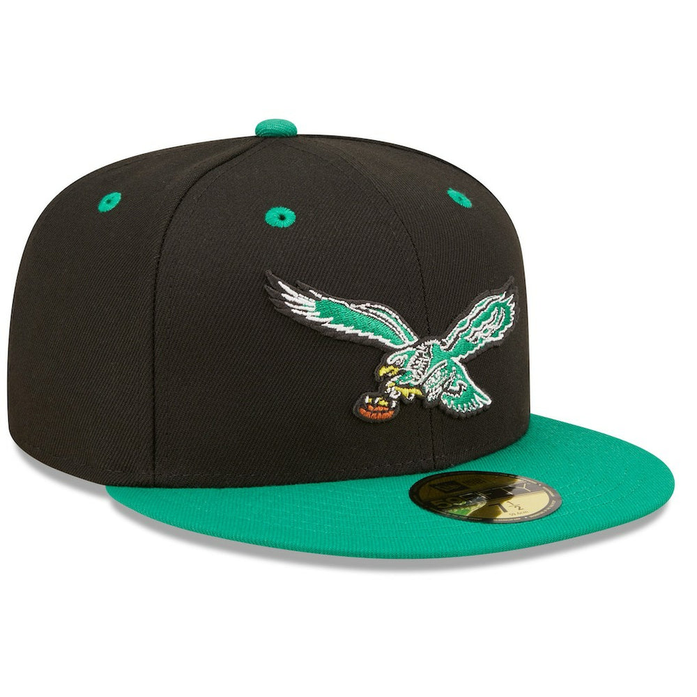 Philadelphia Eagles New Era Flipside 2Tone 59FIFTY Fitted Hat - Black/ for sale