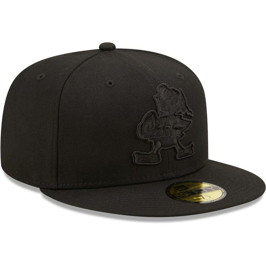Cleveland Browns New Era Team Black on Black Alternate Logo 59FIFTY Fitted Hat discount