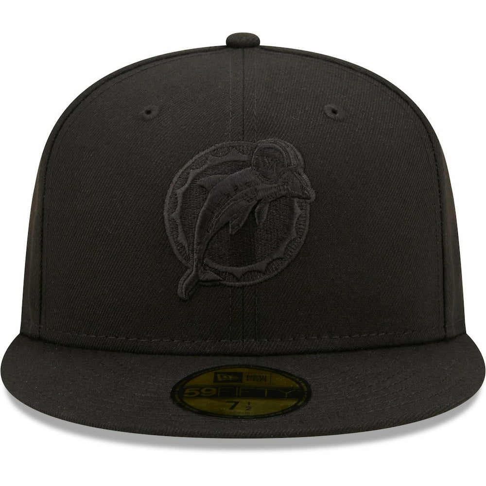 Miami Dolphins New Era Team Black on Black Alternate Logo 59FIFTY Fitted Hat outlet