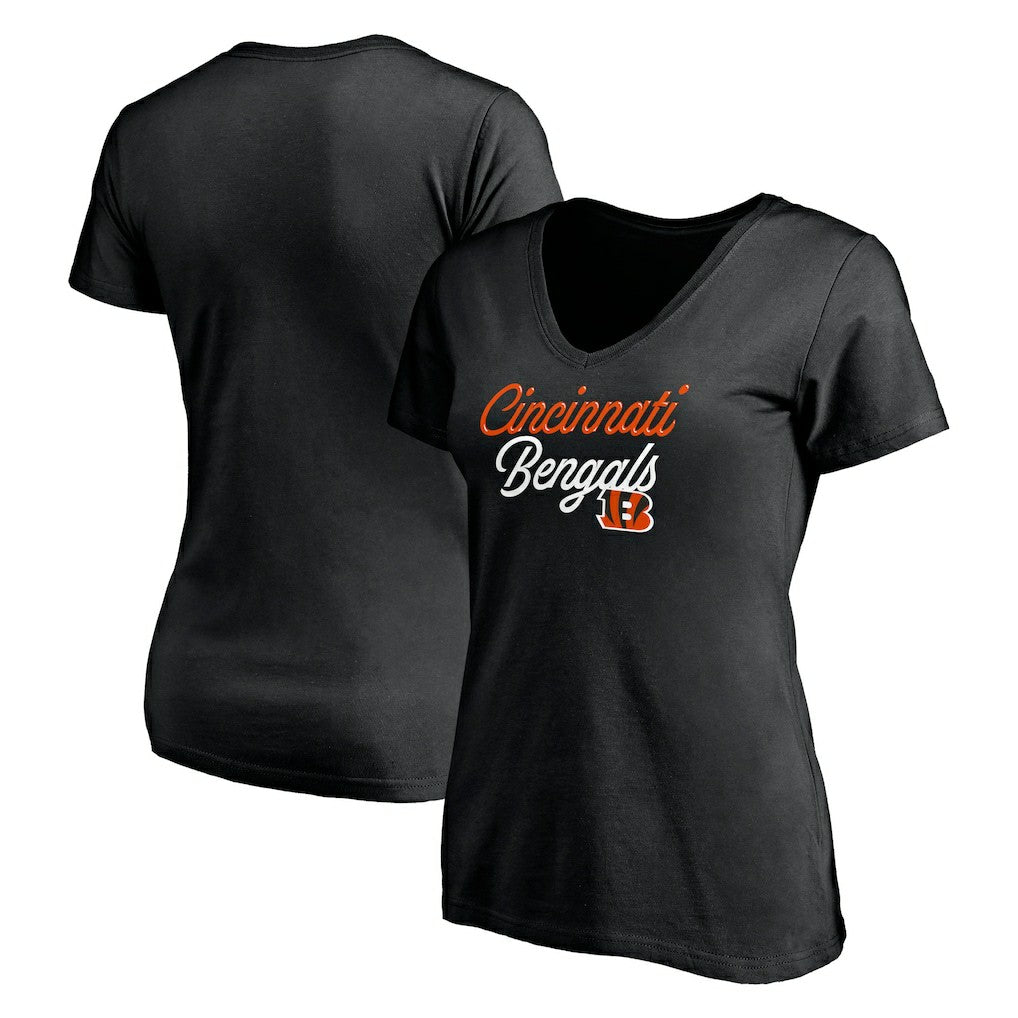 Cincinnati Bengals Women's Long Stride V-Neck T-Shirt - Black online