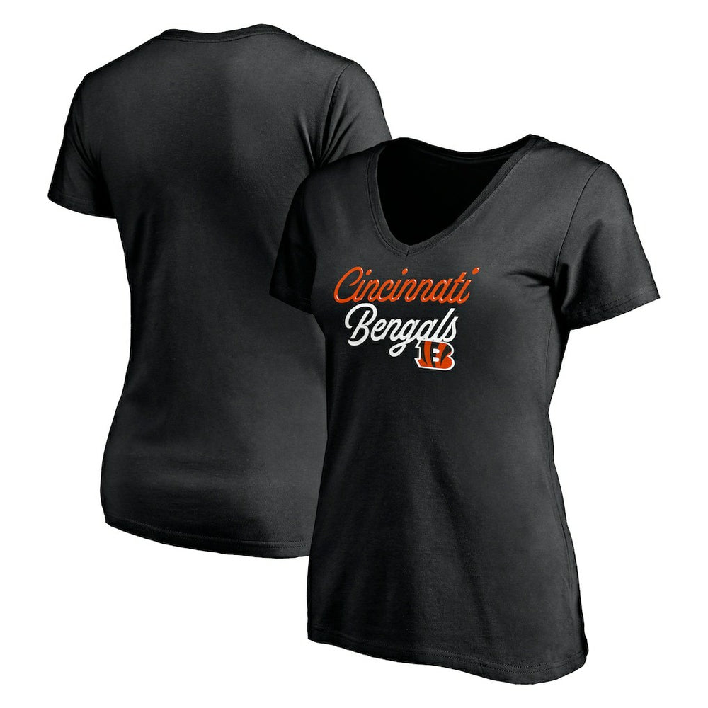 Cincinnati Bengals Women's Long Stride V-Neck T-Shirt - Black online