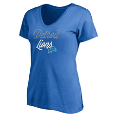 Detroit Lions Women's Long Stride V-Neck T-Shirt - Blue cheap