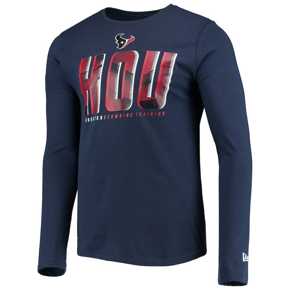 Houston Texans New Era Combine Authentic Static Abbreviation Long Sleeve T-Shirt - Navy discount