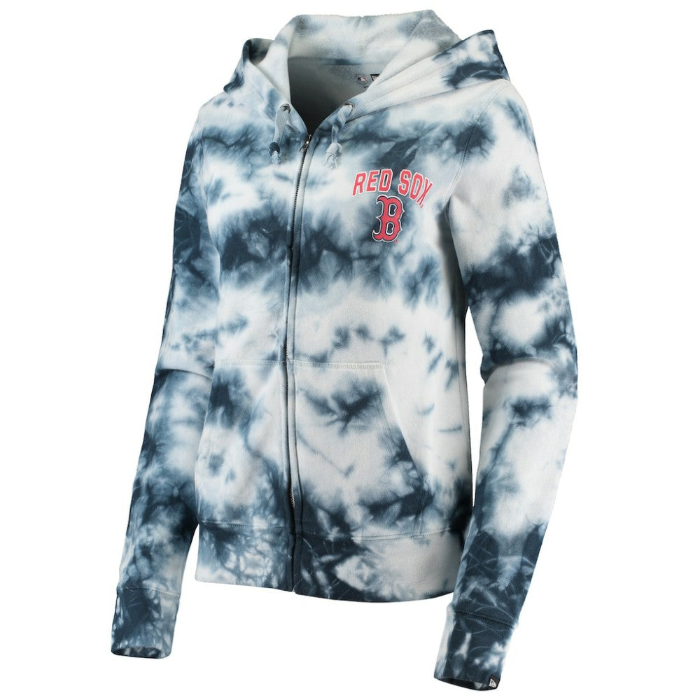 Boston Red Sox Women's Tie-Dye Fleece Full-Zip Hoodie - Navy | New Era