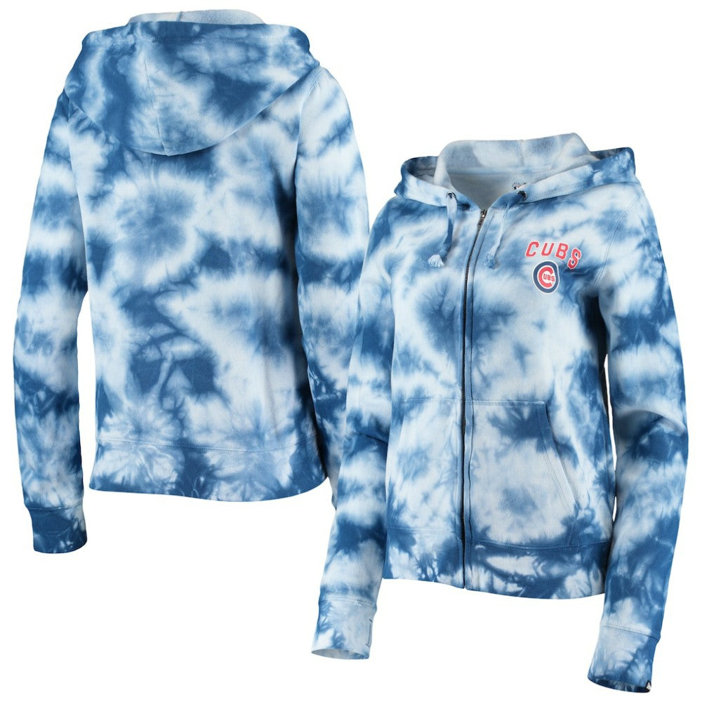 Chicago Cubs Women's Tie-Dye Fleece Full-Zip Hoodie - Royal | New Era