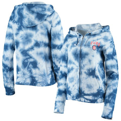 Chicago Cubs Women's Tie-Dye Fleece Full-Zip Hoodie - Royal | New Era